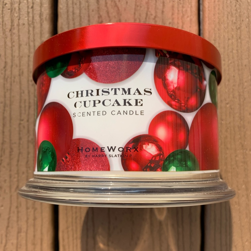 🆕HARRY SLATKIN HOMEWORX “CHRISTMAS CUPCAKE” 18oz CANDLE 4-WICK NWT!!!